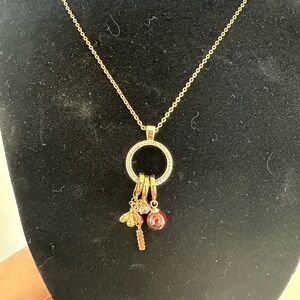14k Rose Gold Plated Necklace with Honey Bee Charms